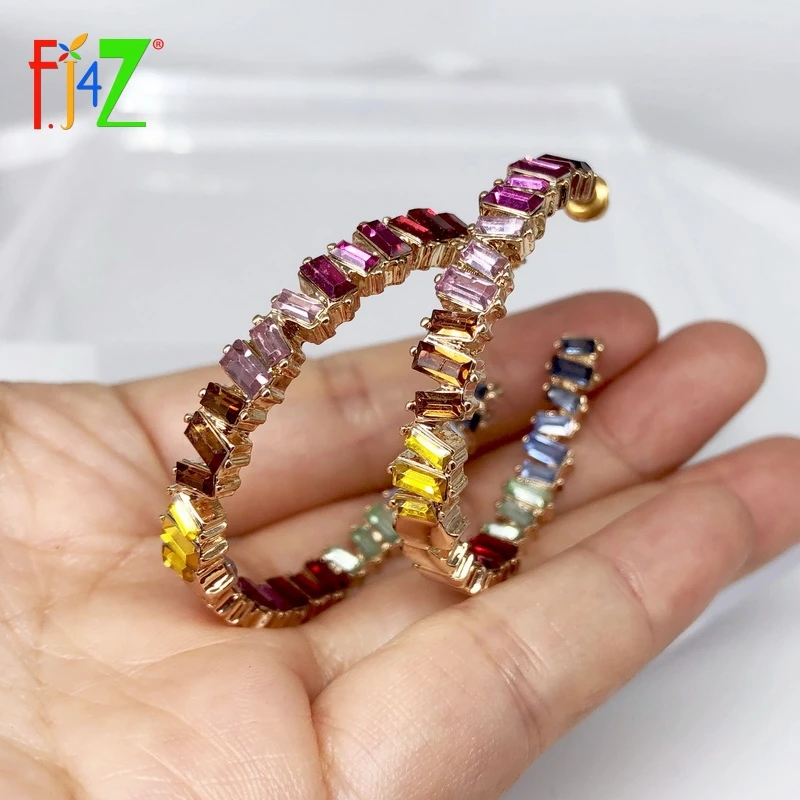 Новые брендовые серьги-кольца F.J4Z 2019 для женщин модные роскошные серьги-Ги с