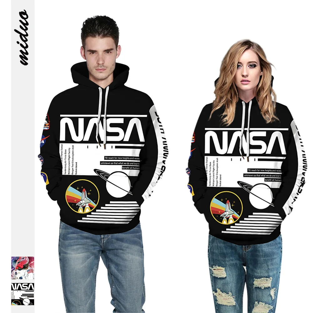 

3D space graffiti Street Jacket long sleeve coat Hooded Sweatshirt men's and women's party couple Pullover baseball