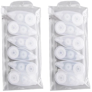 

12 Pack Correction Tape Mini White Out Tape Cute Writing Tape Semi-Automatic Instant Corrective Tape for School Students
