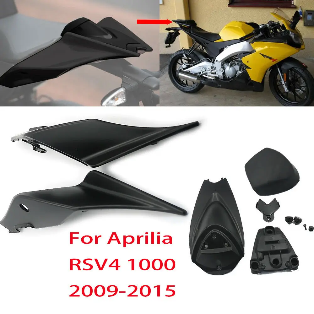 Topteng Rear Seat Cowl,Motorcycle Rear Passenger Pillion Solo Seat Cowl Hard ABS Pad Motor Fairing Tail Cover for A-PRILIA 2009-2016 RSV4 