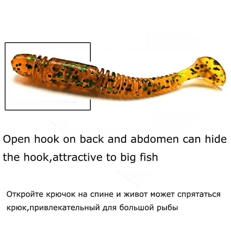 50 шт. T приманка Tail Grub червь джиг поддельные/карп/Искусственный/силикон/мягкие