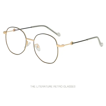 

Student art full frame metal trend flat mirror fashion comfortable decorative glasses can be equipped with myopia frames.