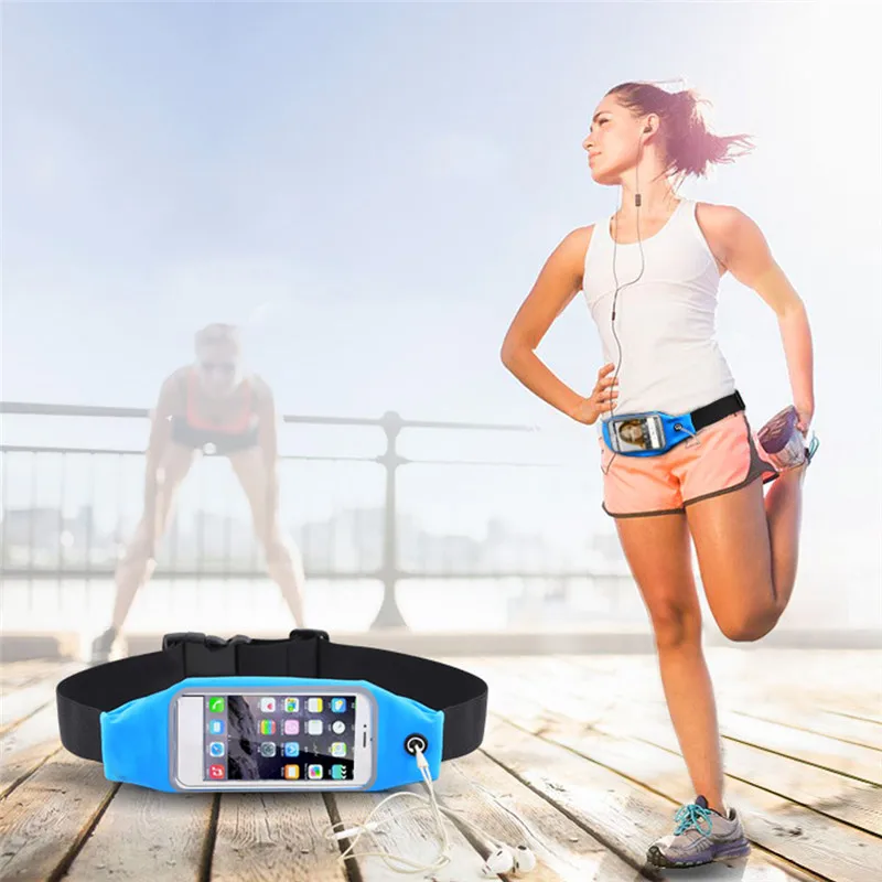 

Running Waist Bag Touching Waterproof Hiking Belt Belly Bag Women Gym Fitness Bag Phone Container Jogging