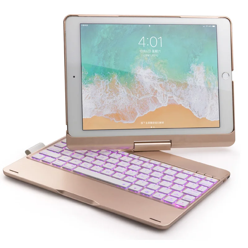 Чехол для iPad 9,7, тонкий, 7 цветов, с подсветкой, Bluetooth, клавиатура, чехол для /, IPad 9,7/iPad Air/IPad Air2/iPad pro 9,7