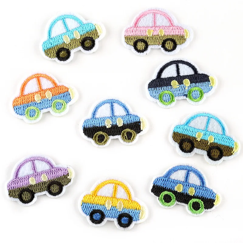 

Cartoon Car Patches Iron on Patches for Clothing Stripes Badges Stickers on Clothes for Kids DIY Appliques Embroidered Patches G