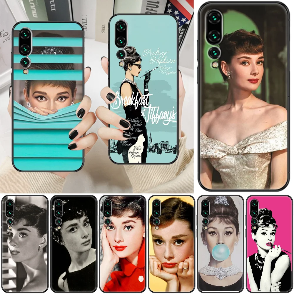 Чехол для телефона Одри Хепберн Huawei P Mate P10 P20 P30 P40 10 20 Smart Z Pro Lite 2019 черный трендовый