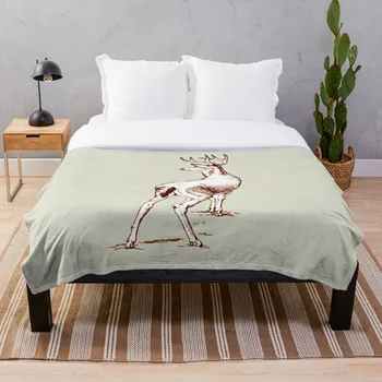 

Drop Shipping Printed Throw Blanket Sherpa Fleece Soft Blanket Flannel Rug Home Decoration For Bed Curious Deer Brown