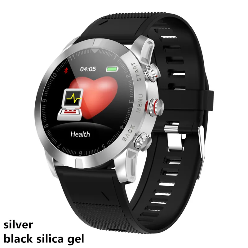 silver silica gel S10 Смарт-часы для мужчин IP68 водонепроницаемые спортивные часы фитнес-монитор мониторинг сердечного ритма шагомер Поддержка Android IOS PK L9 DT88 - Цвет: silver silica gel