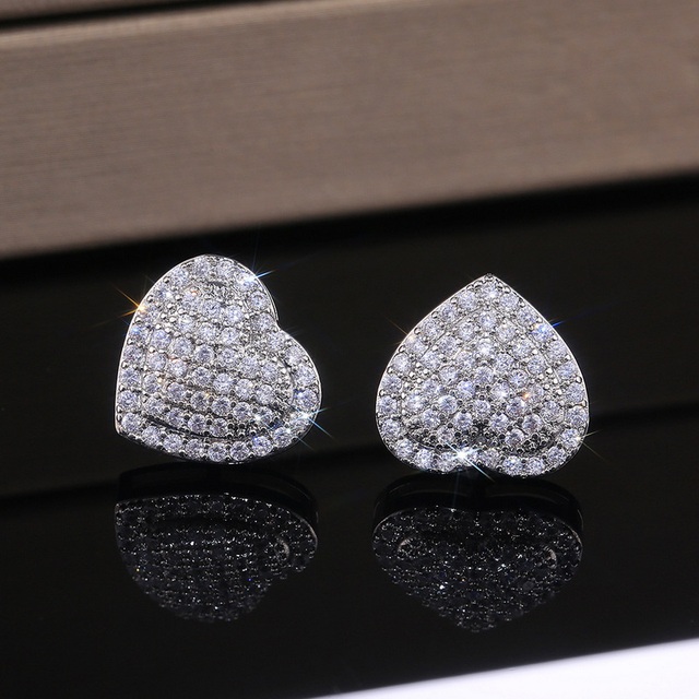 Zircon Christmas Snowflake Stud Earrings for Women Shiny Rhinestone Crystal Flowers Earring Christmas New Year Gifts