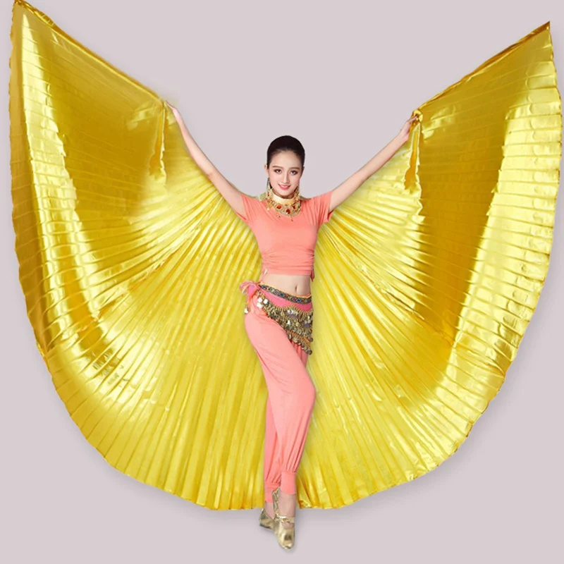 Крылья для танца живота, Болливуд, Восточный, Египетский, ИГИЛ, крылья, профессиональный костюм для танца живота, женский, для девушек, карвинальный костюм, опора - Цвет: Gold