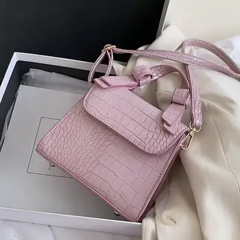 

Crocodile Pattern Small Tote Bag 2020 New High-quality Pu Leather Women's Designer Handbag Travel Shoulder Messenger Bag Purses
