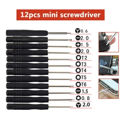 Conjunto de chaves de fenda de precisão magnéticas, 12 lâmpadas mini multifunção para apple iphone 7 etc smartphone tablet conjunto de ferramentas de reparo