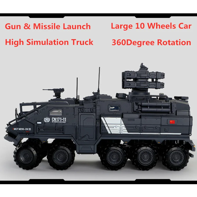 Alta Simulazione Van Truck 10 Ruote Che Guidano Il Giocattolo Dell'Automobile Del Carro Armato Può Lanciare La Porta Di Rotazione Dell'Effetto Della P