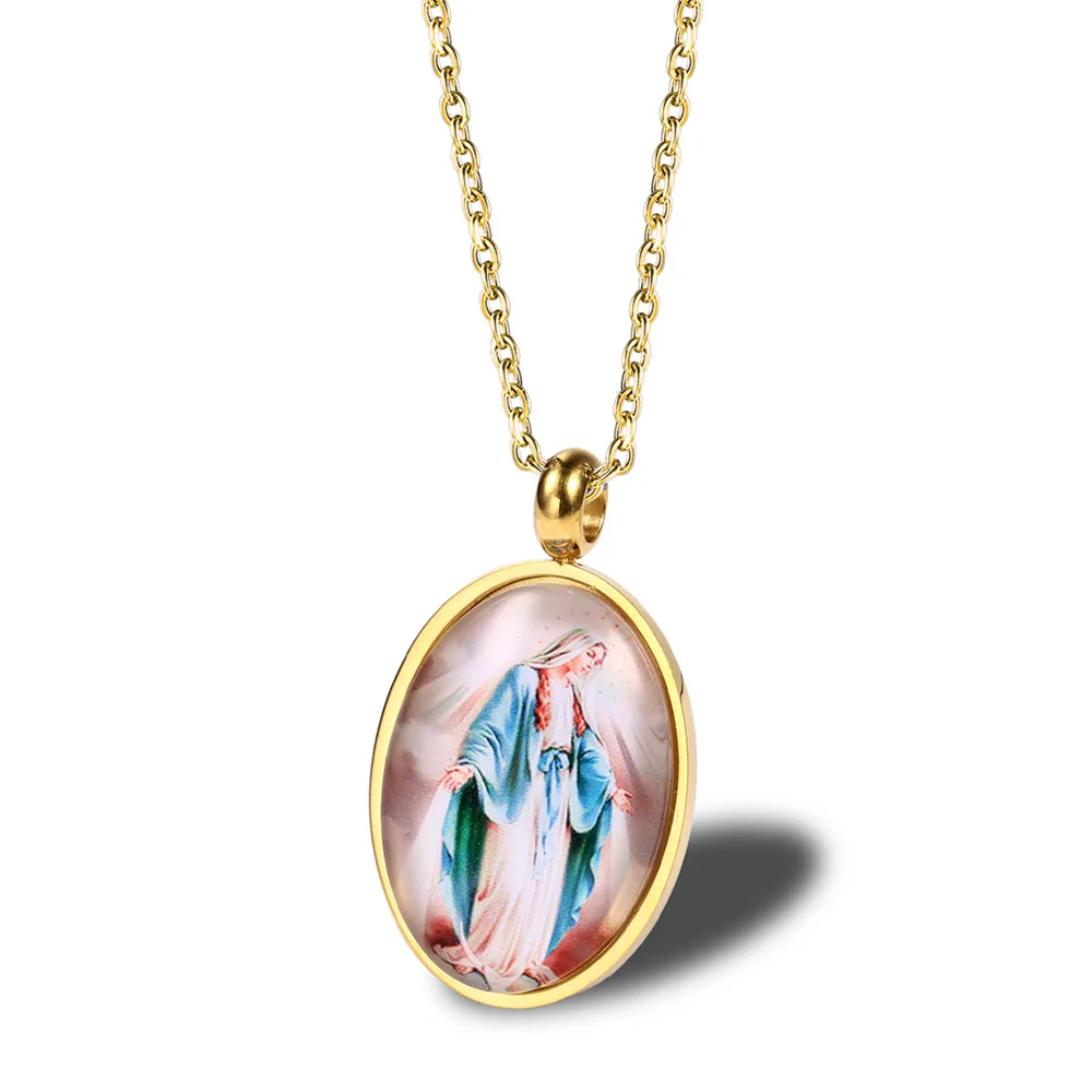 Ожерелье из титанистой стали Virgin Mary
