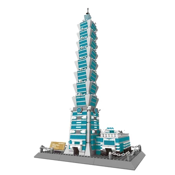 

wange 5221 New Famous Architecture series The Taipei 101 3D Model Building Blocks Kits Classic Toys For Children