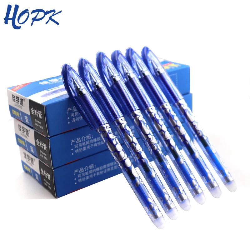 

12pcs/box Luxury Erasable Pen Set 0.5mm Blue Black Ink Ballpoint Pen for School Supplies Student Writing Exam Stationery Pens
