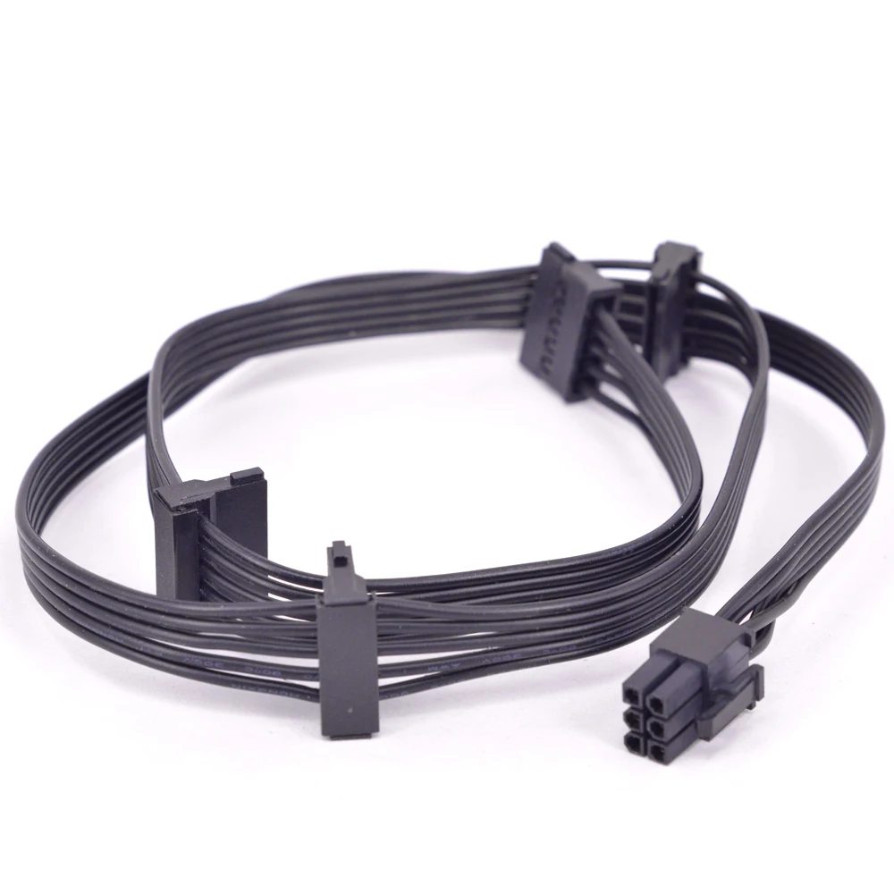 Cables & Interconnects Cables & Connectors 6Pin Male 1 to 3 SATA 15Pin Power Supply Splitter