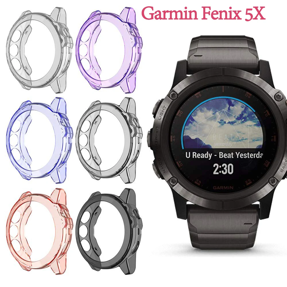 

Soft TPU Ultra-Slim For Garmin Fenix 5X Protector Case Cover Clear Smart Watch Protective Accessories For Fenix 5 X