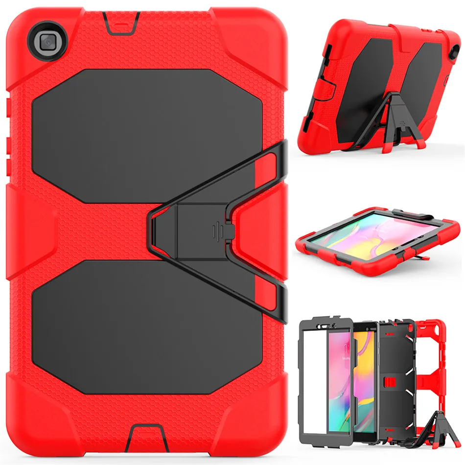 

15 Pcs For Samsung Galaxy Tab A 8.0 2019 SM-T290 T295 T297 Shockproof Hard case Military Heavy Duty Silicone Rugged Stand Cover