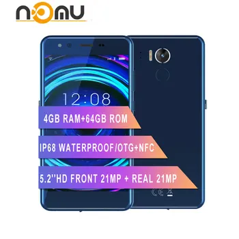 

IP68 Waterproof NOMU M8 4G Smartphone 4GB+64GB 5.2" Android 7.0 MTK6750T Octa Core Dual Camera 21.0MP +21MP 2950mAh Mobile phone