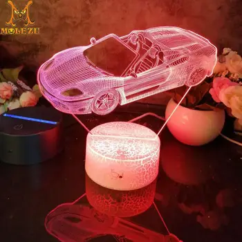 

Molezu Halloween Automobile2 Pattern 3D Led Night Light Decoration Children Kids Gifts 7 Color Changing Visual Table Lamp