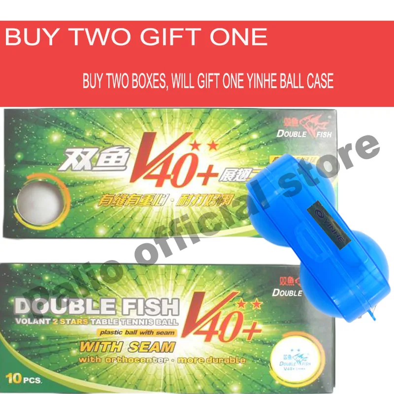 Original Double Fish 2 Stars V40+ Table Tennis Ball Abs Polymer