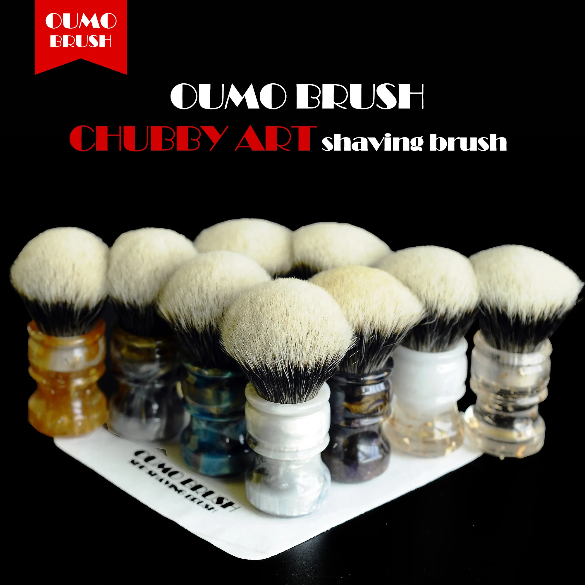 

OUMO BRUSH- 2019/8/1 CHUBBY Art shaving brush with SHD bulb Manchuria badger knot gel city 26MM