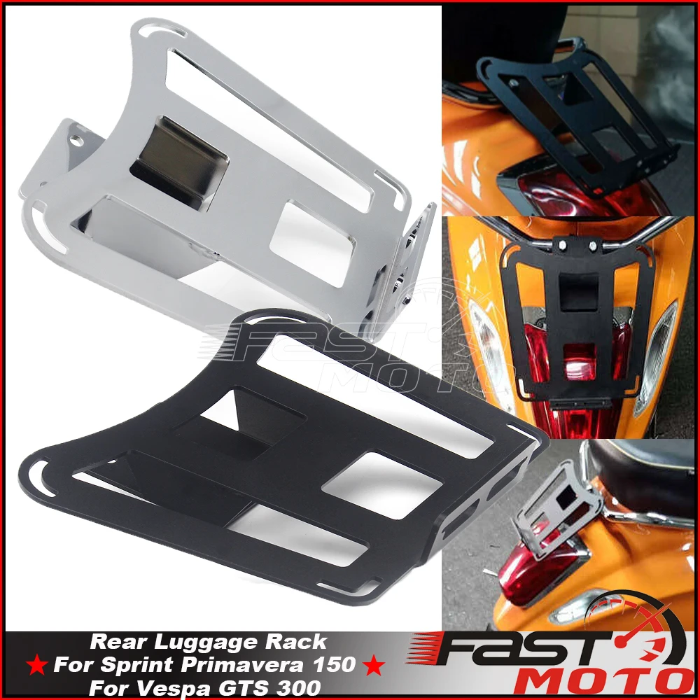 블랙/크롬 오토바이화물 운반대 및 선반 후면 수하물 지원 스프린트 150, 프리마베라 150, GTS 300 2017~2019 Best5