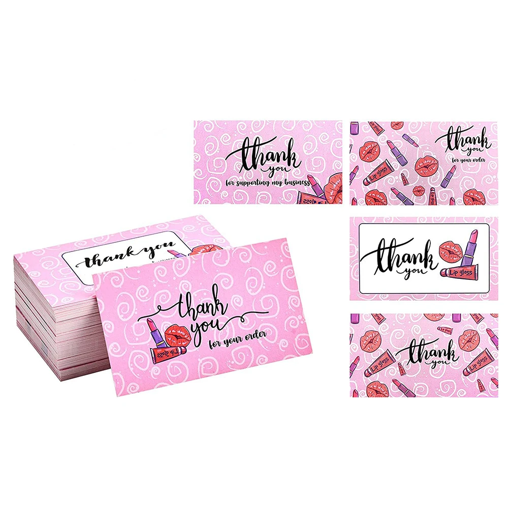 10-50 Pieces Liptick Thank You Card 2*3.5inch Custom Card Small Business  Gift Decoration Label Goods Follow Card - Business Cards - AliExpress