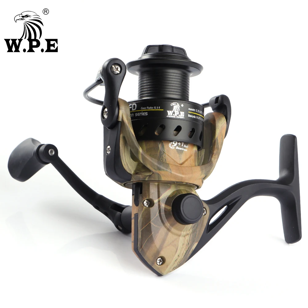 W.P.E CAMOU SPINN 2000 3000 4000 5000 Рыболовная катушка высокоскоростные 9 1 шарикоподшипники