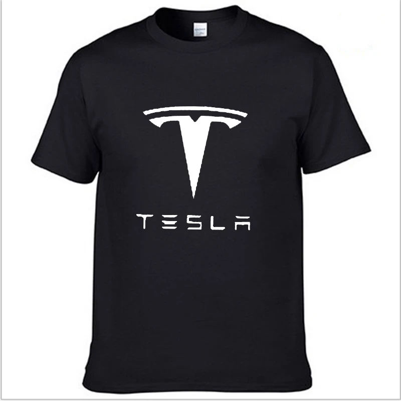 Мужская футболка с коротким рукавом и логотипом Tesla Car летняя повседневная