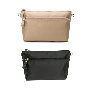 

2x Xl Black/L Beige Women Cosmetic Bag Organizer Insert Travel Makeup Case Pocket Tote Storage Large Capacity