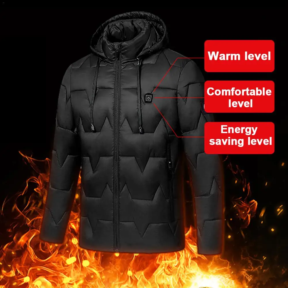 

Outdoor Men Women Heated Jackets Flannel Cotton Outdoor Coat USB Electric Heating Hooded Winter Thermal Warmer Jackets