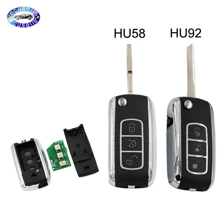 3 кнопки Bentley стиль дистанционного ключа Fob без для BMW 315 МГц 433 ID44 чип PCF7935 HU92 HU58 Blade |
