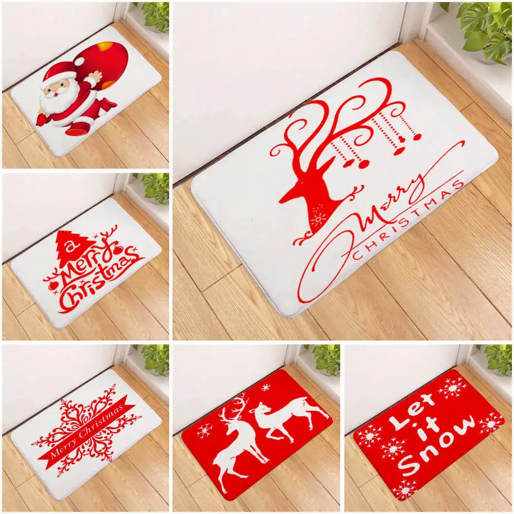 Sholisa Противоскользящий коврик для ванной пола двери 3D принт Рождественский