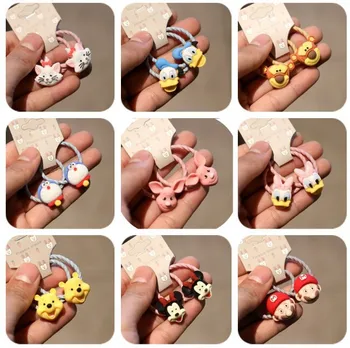 

Disney's new cartoon hair band baby Mickey Minnie baby doll accessories mini hair rope high elastic head jewelry 2pcs