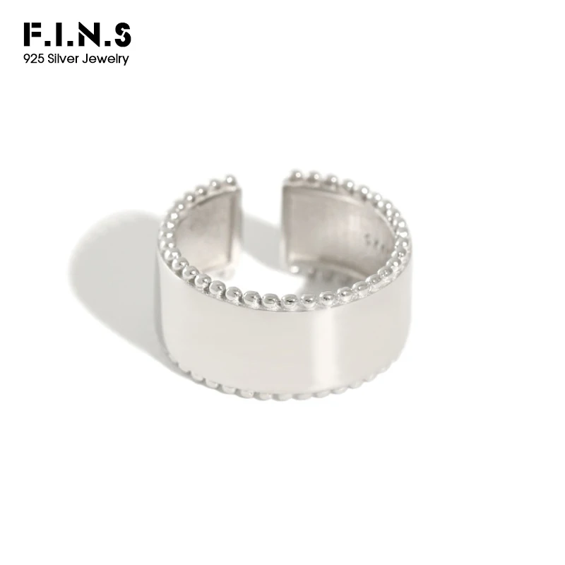 Женское кольцо с мини бусинами F.I.N.S корейское гладкое из стерлингового серебра 925