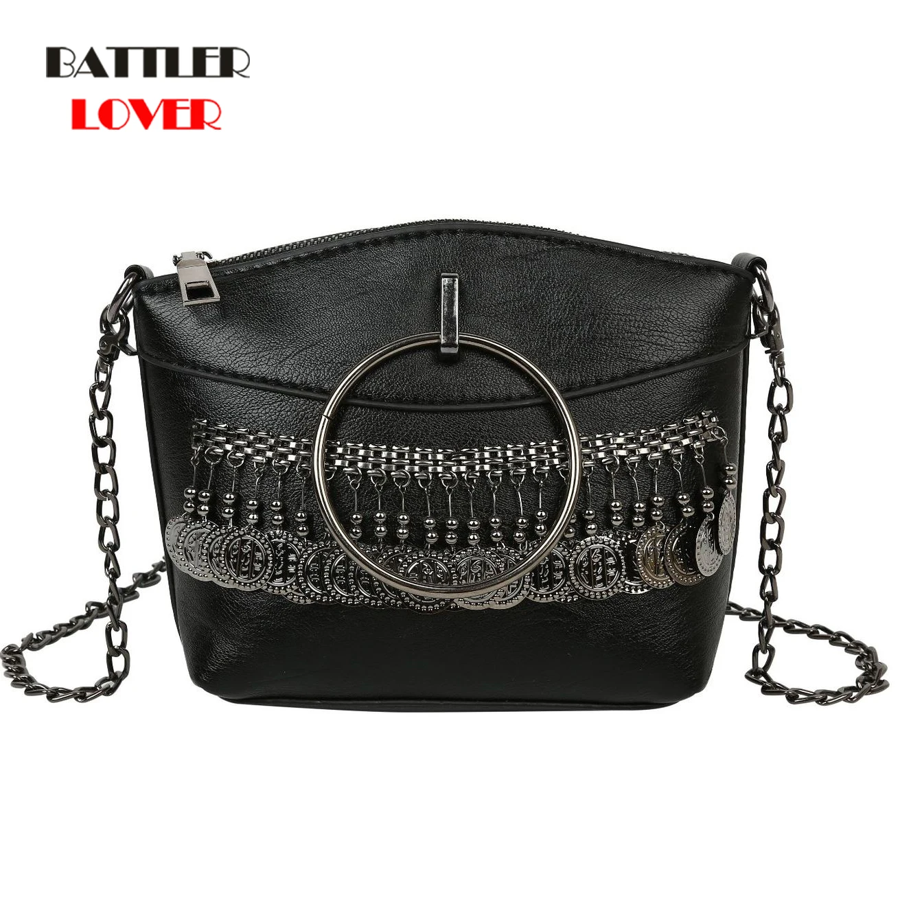 Women Crossbody Bags 2020 Luxury Handbag Designer Rivets Ladies Clutch Chains Messenger Bag  Circle Handle for Female Purses
