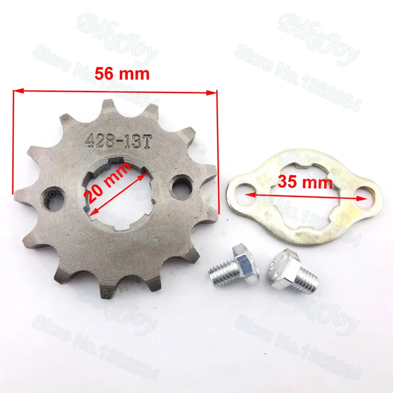 428 13 T Tooth 20mm ID Front Engine Sprocket For CRF XR 50 70 KLX110 TTR Dirt Pit Bike ATV Quad Moped Buggy Scooter Motorcycle