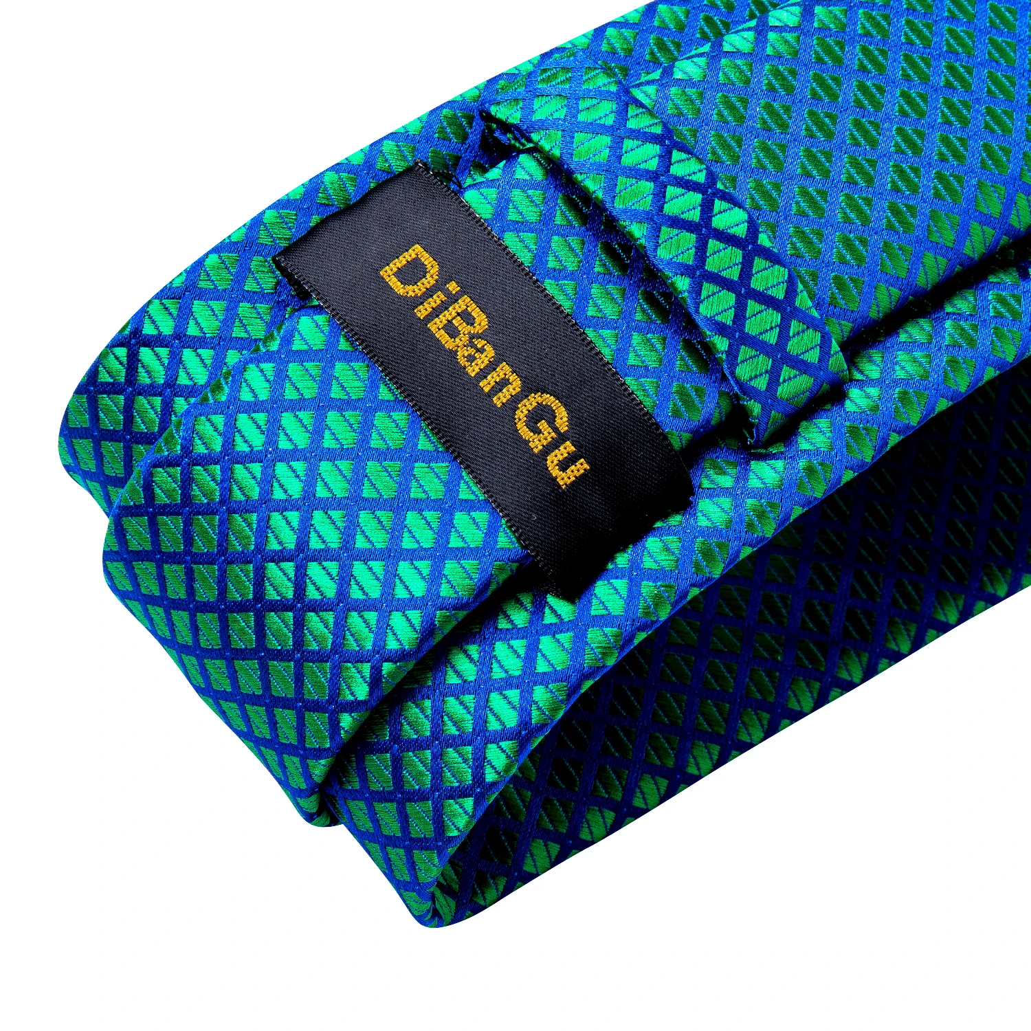 Neck Tie DiBanGu Men Teal Blue Paisley Designer Silk Wedding Tie Hanky Cufflink Set Business Party neck tie