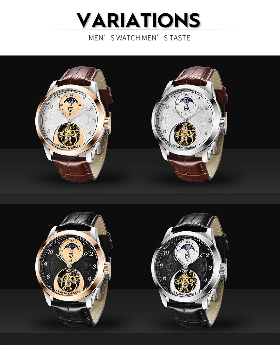 Men's Tourbillon Automatic Mechanical Moon Phase Wirstwatch 4 H899d8b0903504b3ebb8e86dcbac6f43e1