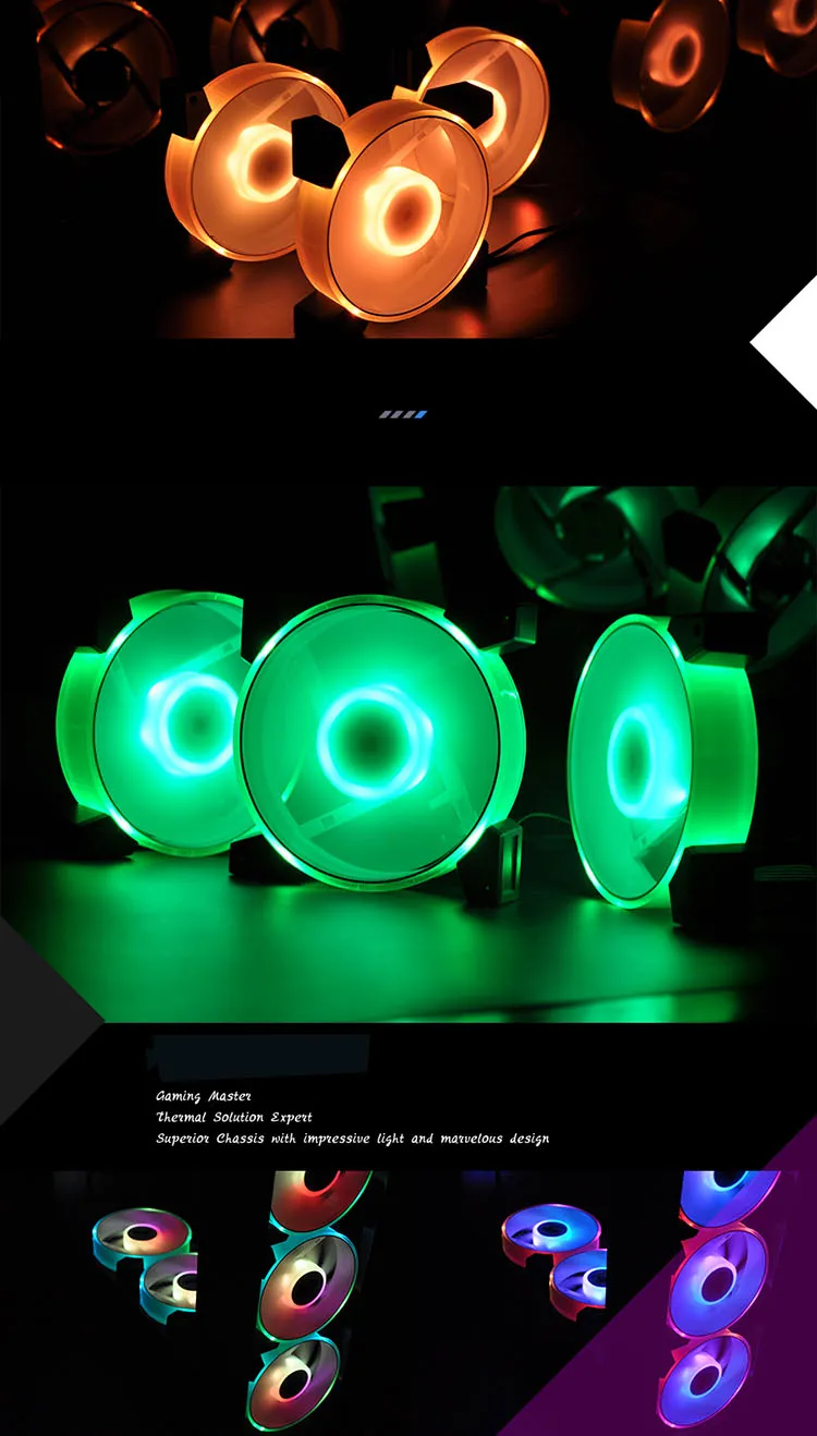 Aigo C5 RGB вентилятор тихий дистанционный Aura синхронизация радиатор для компьютера кулер для процессора 120 мм вентилятор регулируемый светодиодный чехол для компьютера
