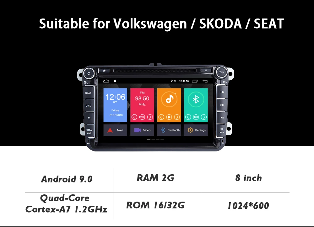 Flash Deal Android 9.0 Quad Core Car DVD GPS Navi for Volkswagen VW Skoda Octavia golf 5 6 touran passat B6 jetta polo tiguan player audio 0