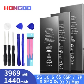 

5Pcs Battery For iPhone 6 6S 5G 5S 7 8 Plus X Xs Max Xr 6Plus Original High Capacity Bateria Replacement Batterie For iPhone 7