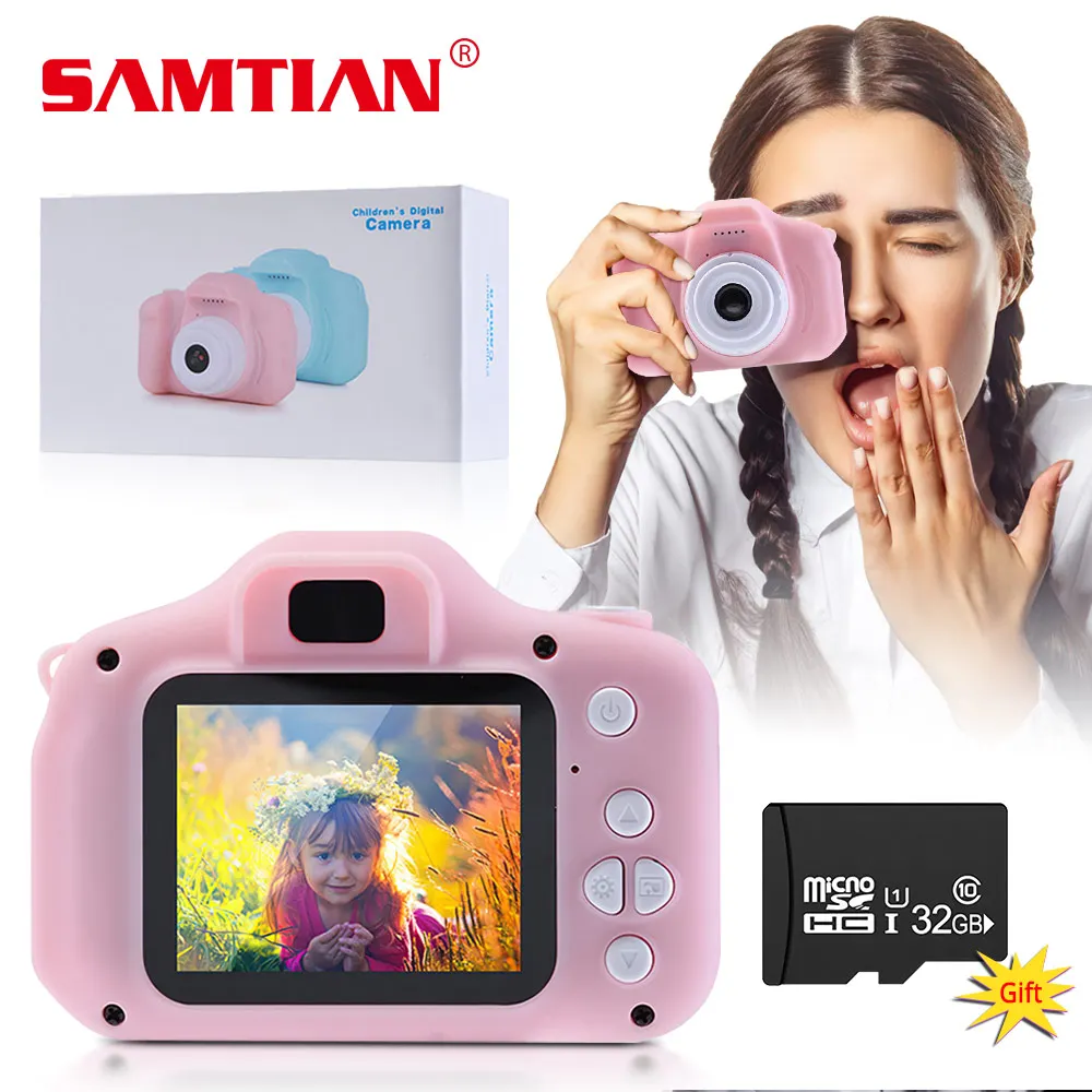 Детская мини камера SAMTIAN с 32 Гб TF картой цифровая HD 1080P фото игрушки 1300 Вт пиксель