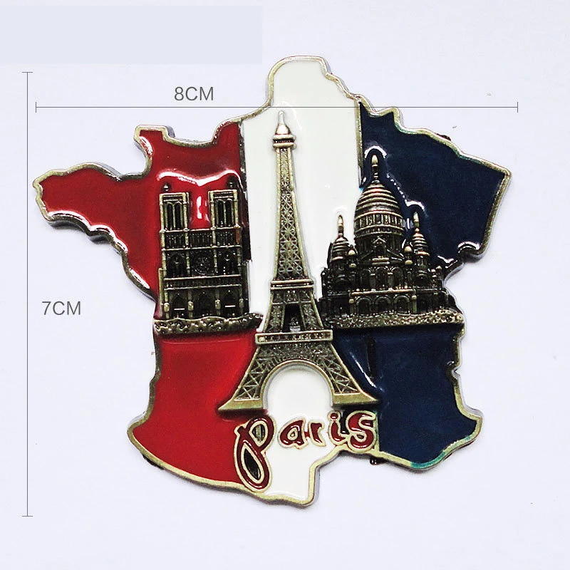 3d съемные магниты для холодильника стикер Парижская башня металлический сувенир туриста магнит на холодильник французские известные строительные магниты на холодильник - Цвет: I