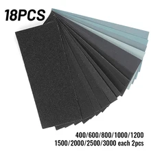 

18Pcs 75x140mm Dry Wet SandPaper Sheet 400-3000 Grit Metal Glass Ceramic Wood Jewelry Wall Stone Polishing Pad Grinding Tool
