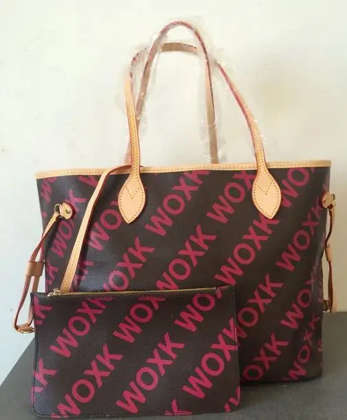 

2018 woxk new Genuine Leather fashion neverful bag women handbag with good quality bags GM/MM bag free shipping