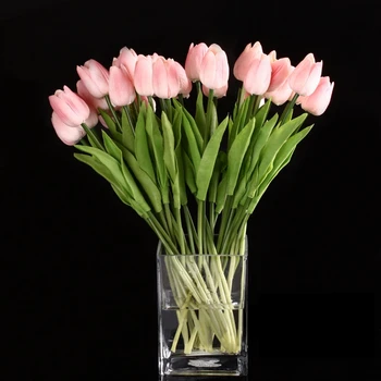 

10pcs Tulip Flower Latex Real Touch for Wedding Bouquet Decor Best Quality Flowers (pink tulip)