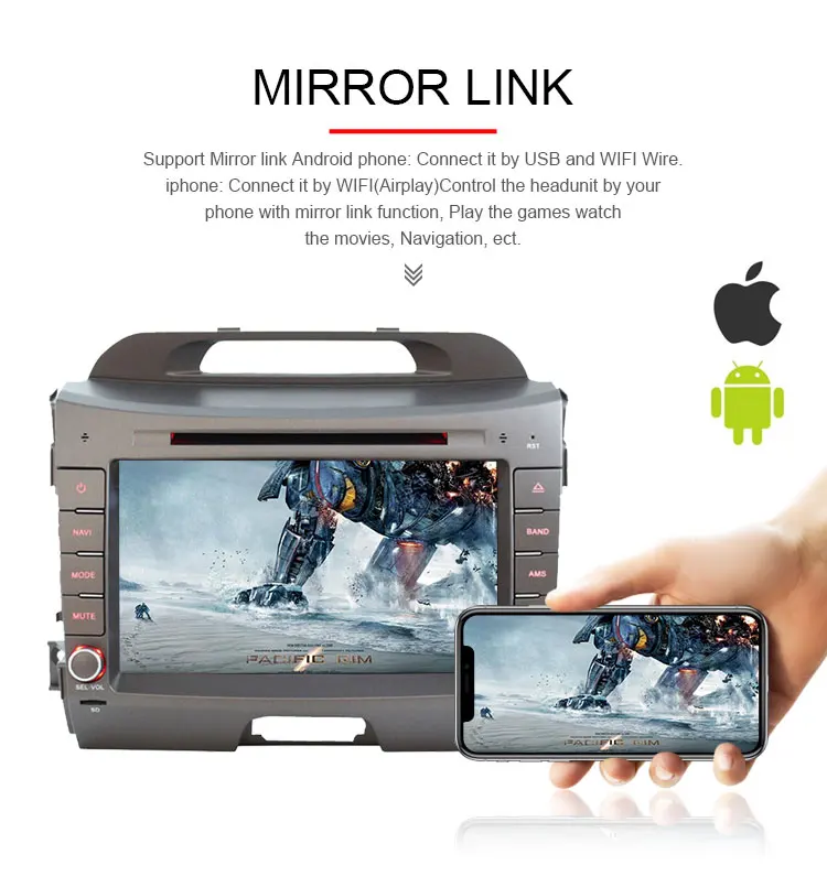 Discount TOPBSNA Android 9.0 Car DVD Player for Kia sportage 2010 2011 2012 2013 2014 2015 GPS Navigation 2 din Car Radio Stereo WIFI RDS 7